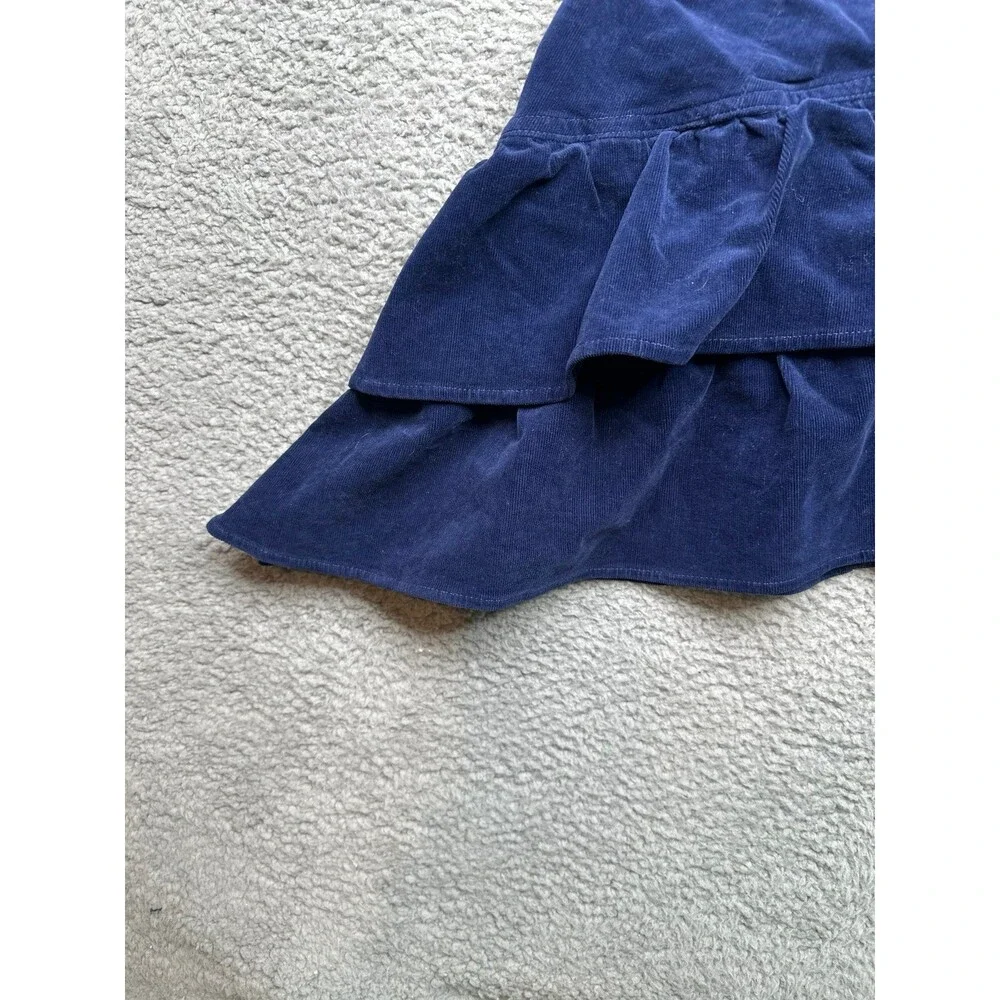 Mother Ruffle Mini Skirt blue print corduroy sz 27 festival collegiate sorority